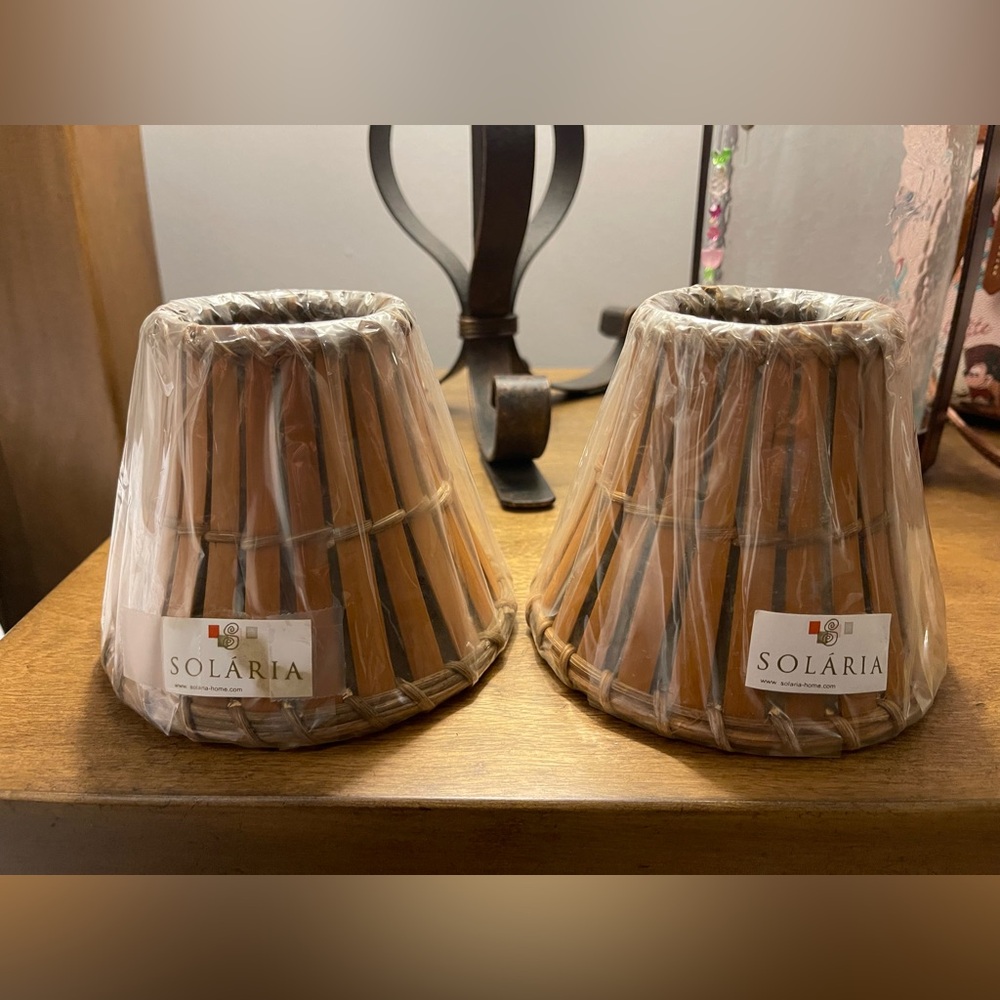 Set of 2 Solaria Bamboo Style Lamp Shades